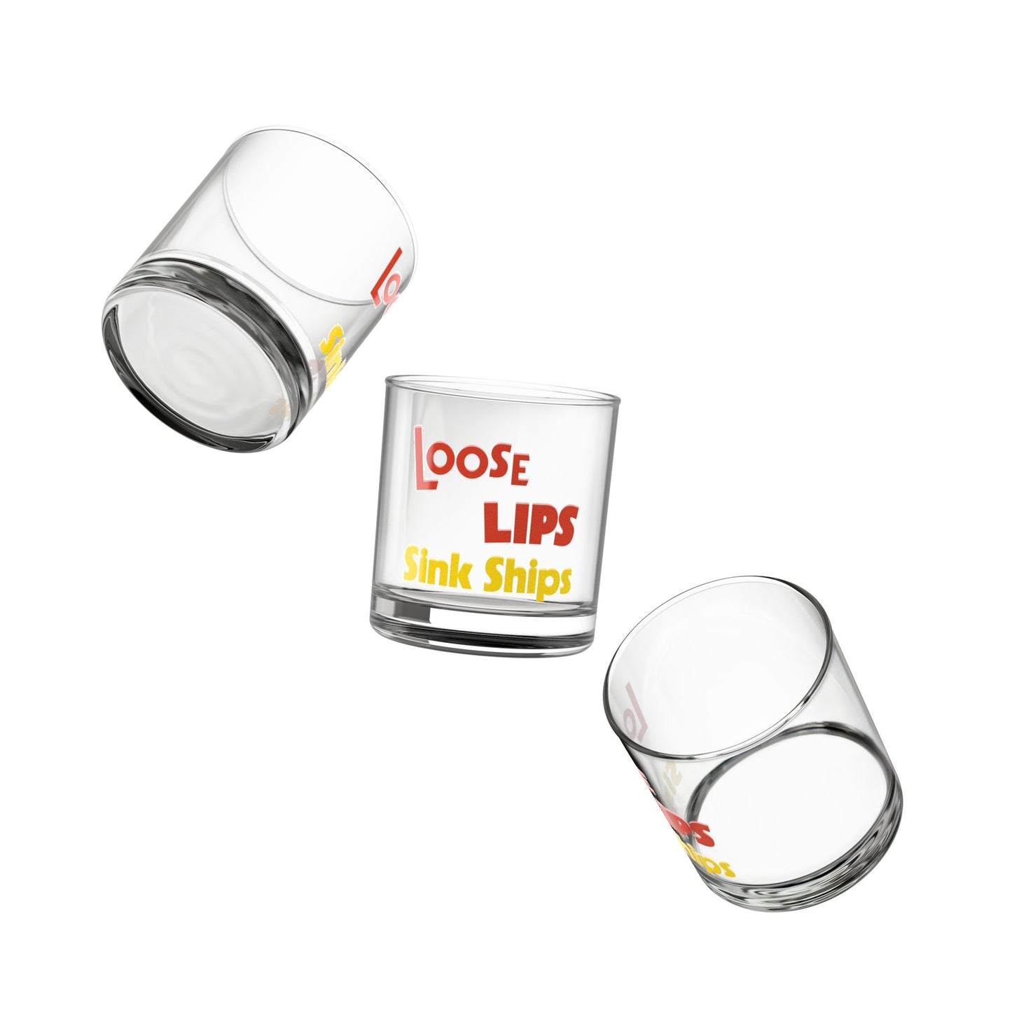 Loose Lips Sink Ships Rocks Glass Tumbler