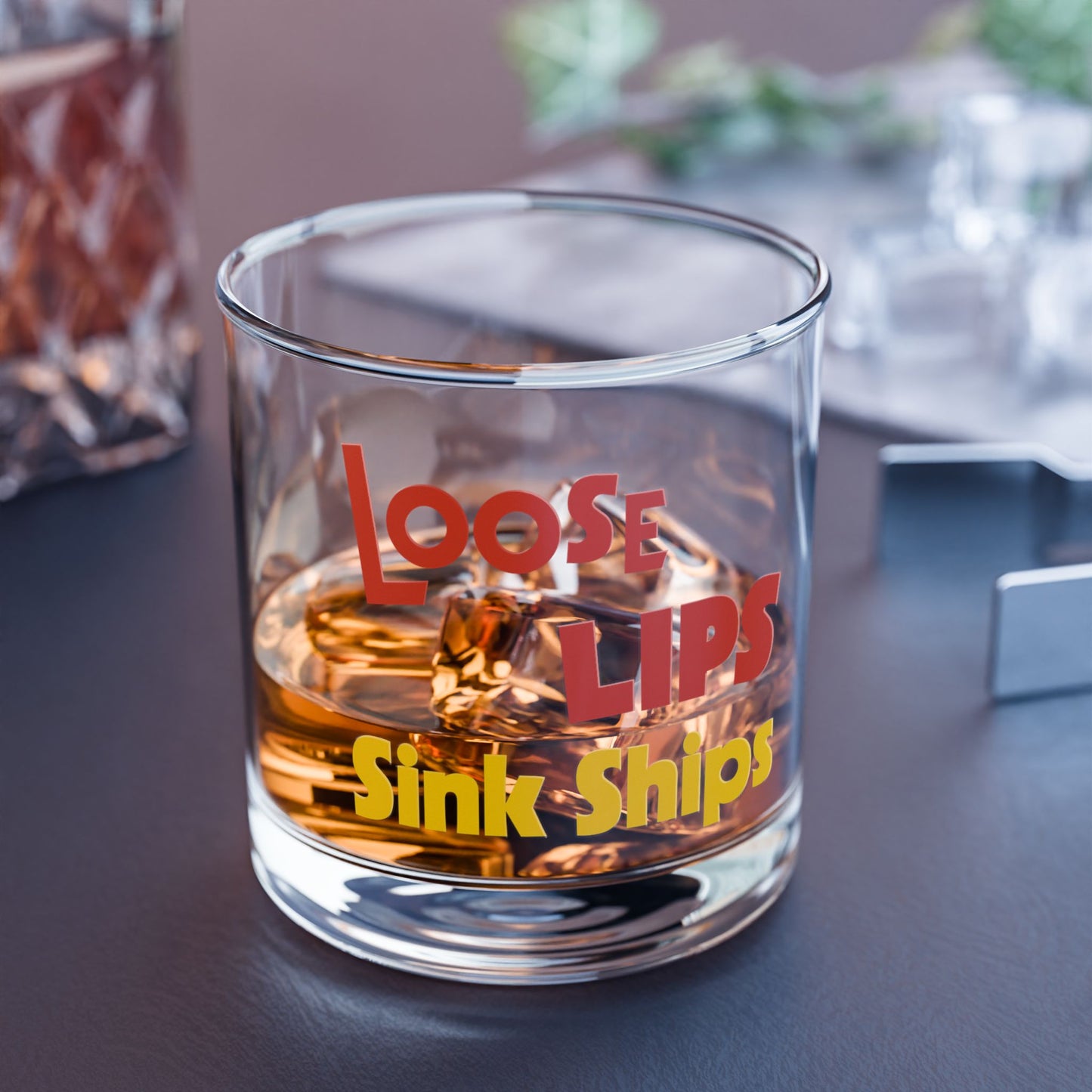 Loose Lips Sink Ships Rocks Glass Tumbler