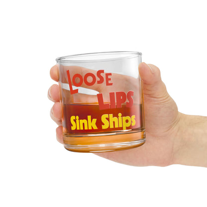 Loose Lips Sink Ships Rocks Glass Tumbler